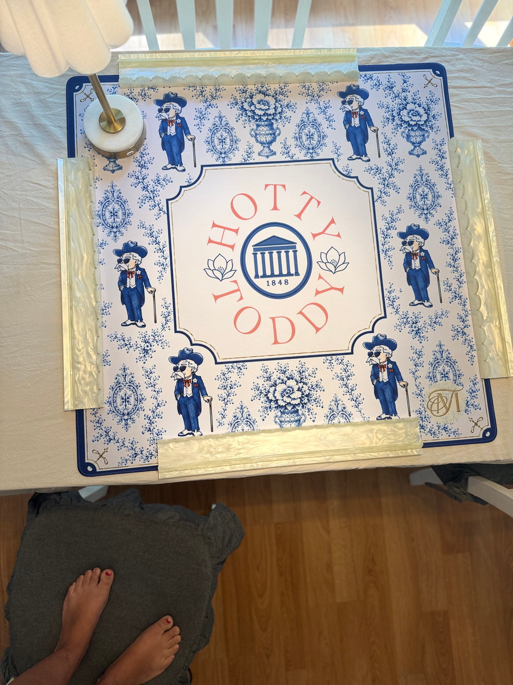 Saturdays in Oxford neoprene mahjong mat