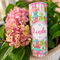 Pink Palms Personalized Tumbler